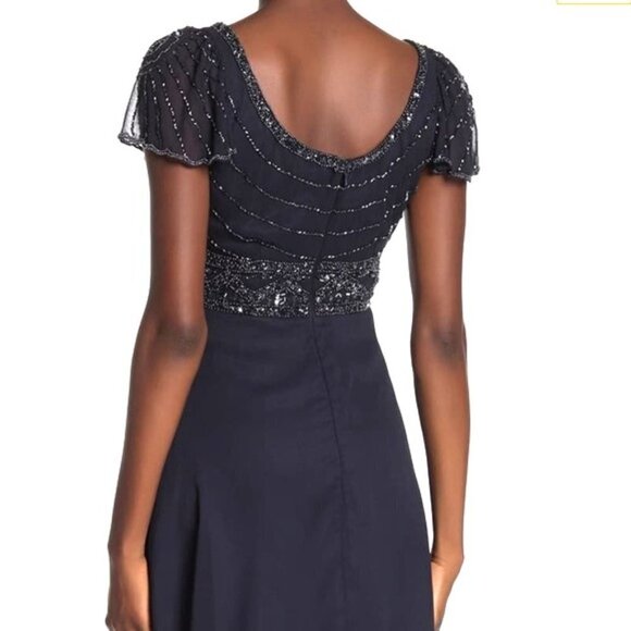 NWT MARINA NAVY BLUE BEAD & SEQUIN DRESS FROM NORDSTROM - 8 - Picture 5 of 12